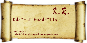 Kürti Rozália névjegykártya